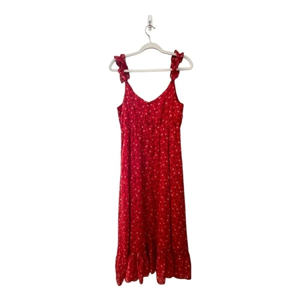 Madewell Ruffle-Strap Wrap Dress in Metallic-Striped Prairie Posies - Picture 4 of 7